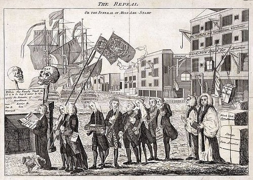 Cartoon Depicting the Repeal of the Stamp Act