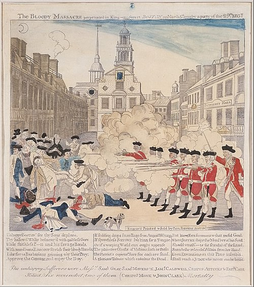 The Boston Massacre (by Paul Revere, Copyright)