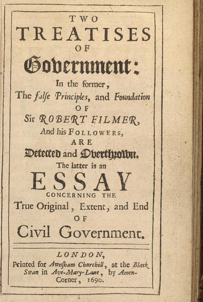 John Locke Kimdir 9 Mitolojiler.com Title Page of Two Treatises of Government