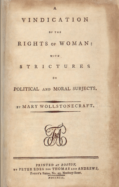 Title Page, A Vindication of the Rights of Woman
