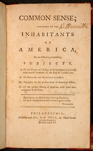 Title Page of Common Sense