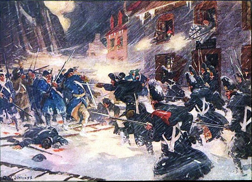 Arnold's Column Is Shattered at the Battle of Quebec