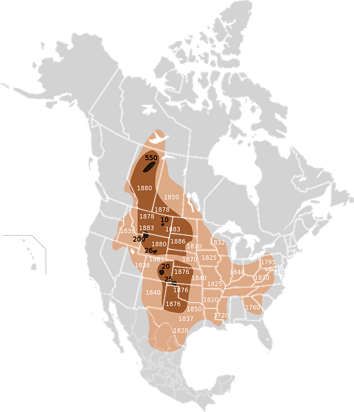 Map of the Extermination of the Bison