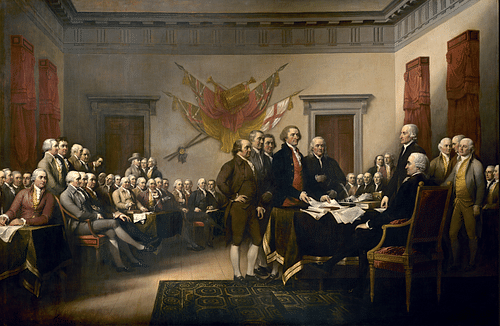 Declaration of Independence by Trumbull (by John Trumbull, Public Domain)