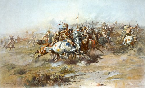 Battle of the Little Bighorn (by Charles Marion Russell, Public Domain)