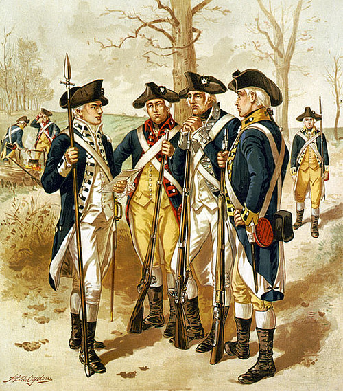 Amerikan Devrimi'nde Silahlar 10 Mitolojiler.com Infantry of the Continental Army, c. 1779-1783