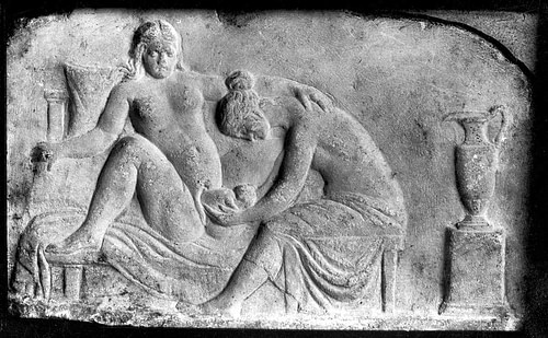 Roman Relief of a Woman Giving Birth