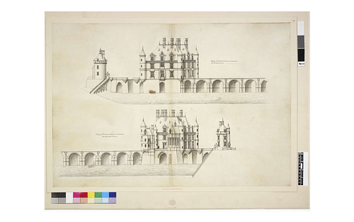 Drawing of the Château de Chenonceau