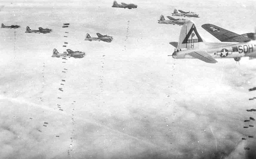 B-17 Flying Fortresses Carpet Bombing
