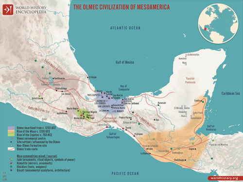Maya Uygarlığı 6 Mitolojiler.com Map of the Olmec Civilization