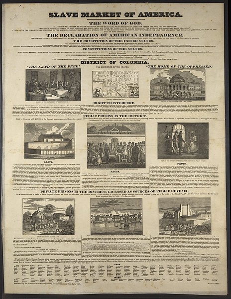 Slave Market of America, 1836: Poster from the Anti-Slavery Society