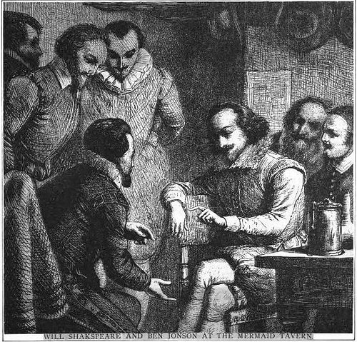 William Shakespeare and Ben Jonson at the Mermaid Tavern