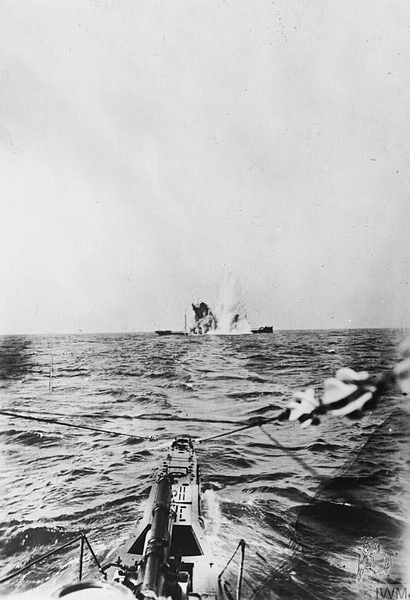 U-boat Sinking a Steamer in WWI