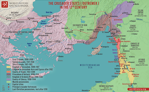 Map of 12th-Century Crusader States (Outremer) (by Simeon Netchev, CC BY-NC-SA) Map of 12th-Century Crusader States (Outremer) (by Simeon Netchev, CC BY-NC-SA)
