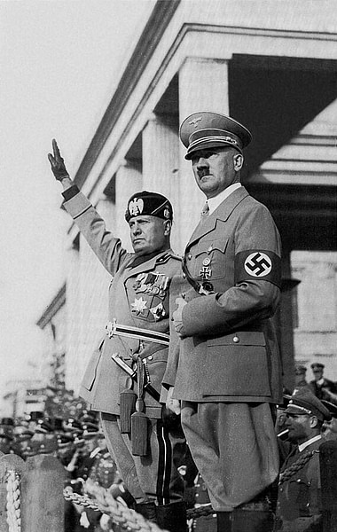 Benito Mussolini & Adolf Hitler, 1938