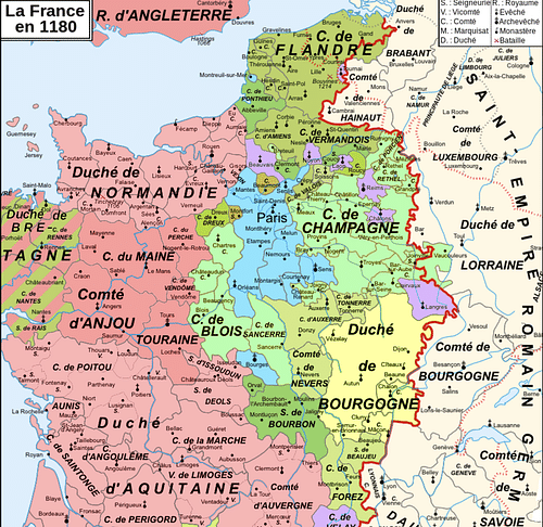 Map of 12th-Century France