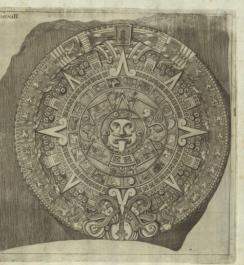 Aztec Sun Stone, 1792 Illustration