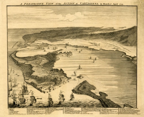 Battle of Cartagena de Indias, 1741 (by Unknown Artist, Copyright)