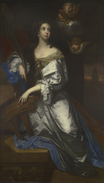 Queen Catherine of Braganza as Saint Catherine of Alexandria