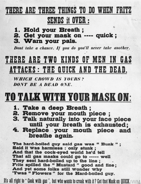 WWI Public Service Poster for a Gas Attack