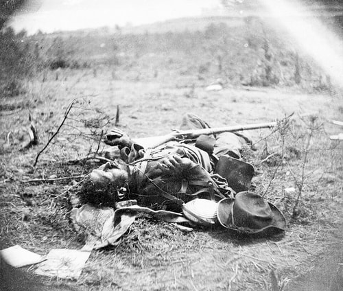 Dead Confederate Soldier (by Timothy H. O'Sullivan, Public Domain)