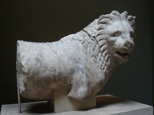 Lion from the Mausoleum at Halicarnassus (by Bigdaddy1204, Public Domain)