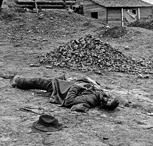 Dead Confederate Soldier in the Petersburg Trenches