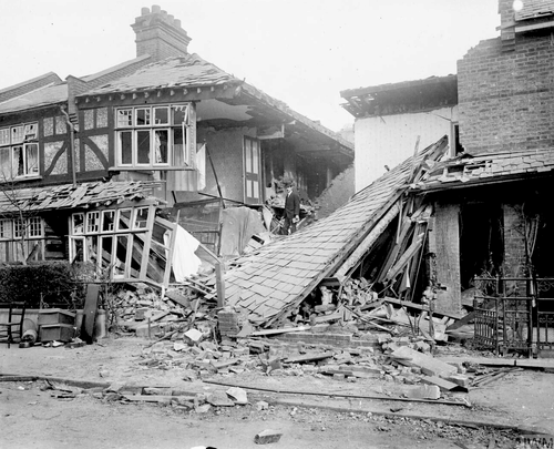 Bomb-Damaged House, WWI