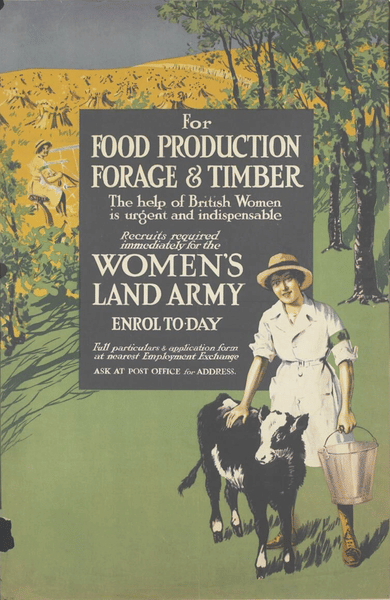 Women's Land Army Recruitment Poster, WWI
