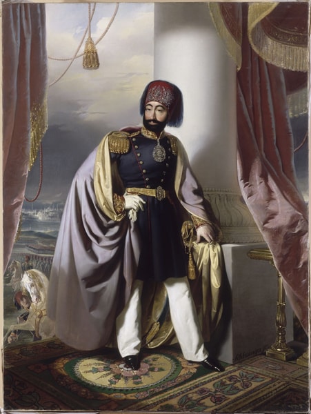 Portrait of Mahmud II (by Henry Guillaume Schlesinger, Public Domain)