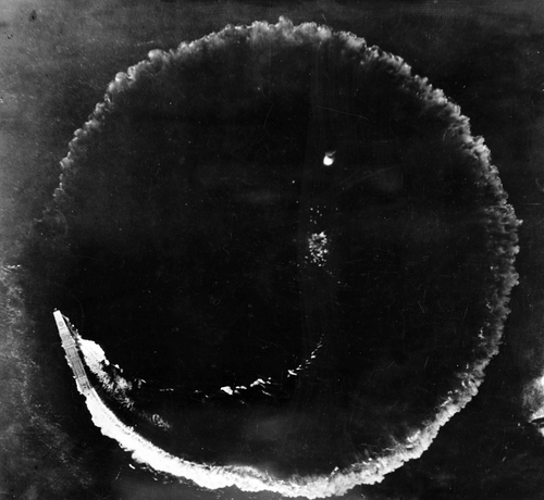 Japanese Carrier Soryu Taking Evasive Action, Midway