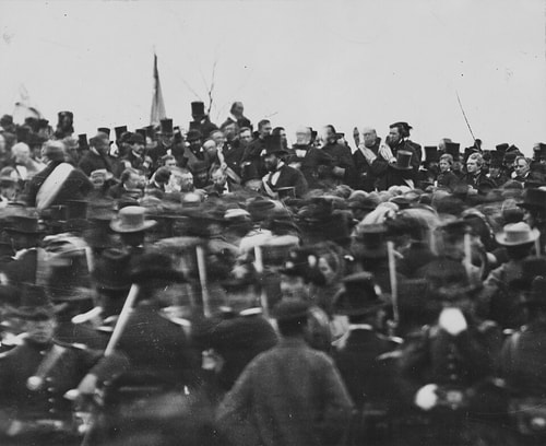 Lincoln at Gettysburg (by Unknown Photographer, Public Domain)