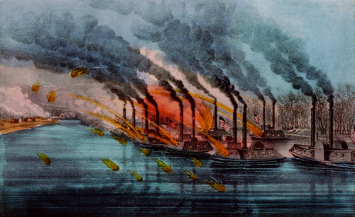 Bombardment and Capture of Fort Henry (by Currier & Ives, Public Domain)