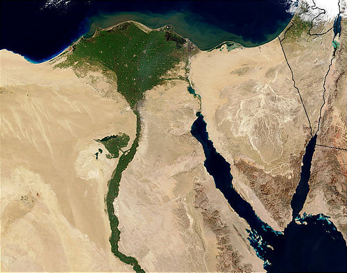 Nile Delta (by Jacques Descloitres (NASA), CC BY-NC-SA)