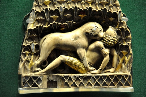 Lioness Devouring a Boy, Phoenician Ivory Panel