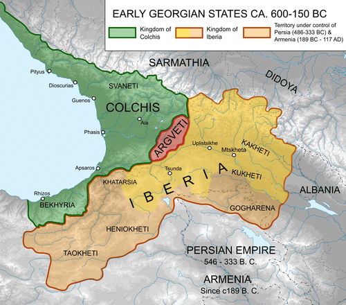 Gürcistan’daki 7 Antik Mekan 12 Mitolojiler.com Map of Ancient Georgian States (600-150 BCE)