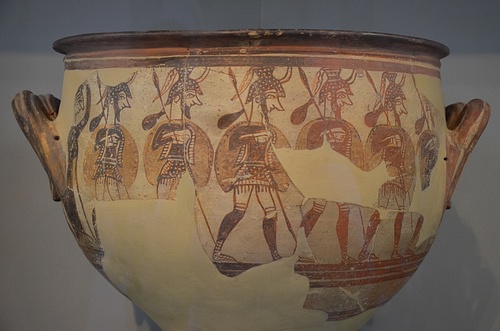 Mycenaean Krater With Warriors