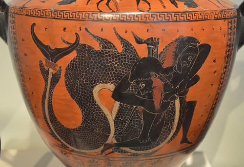 Herakles fighting Triton