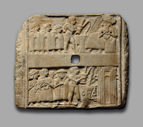 A Sumerian Wall Plaque Showing Libation Scenes