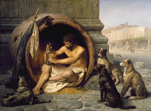 Diogenes by Jean-Leon Gerome (by Wikipedia User: Singinglemon, Public Domain)