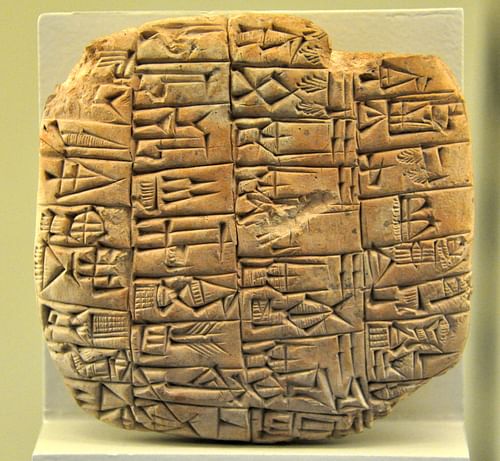 Clay tablet from the Archaic Buildings of  Ishtar Temple