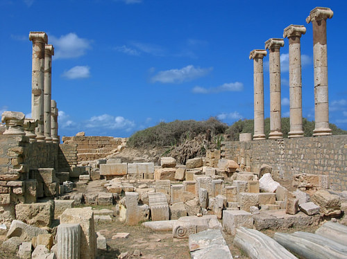 Old Forum of Leptis Magna (by Witold Ryka, Copyright)