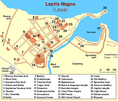 Map of Lepcis Magna