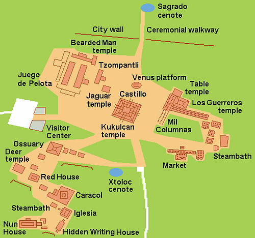 Map of Chichen Itza