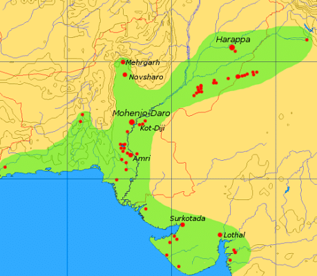 सिंधु घाटी सभ्यता का नक्शा