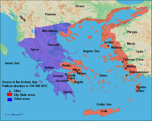 Map of Archaic Greece