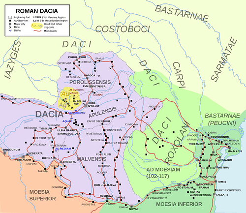 Map of Roman Dacia