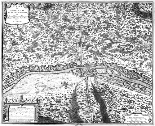 Map of Lutetia (by Jean-Baptiste Bourguignon d'Anville, Public Domain)