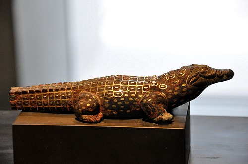 Sobek Ancient Egyptian Crocodile God Of The Nile Bronzed Finish Statue 