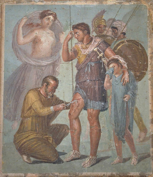 Roma Mitolojisi 7 Mitolojiler.com Fresco with Wounded Aeneas